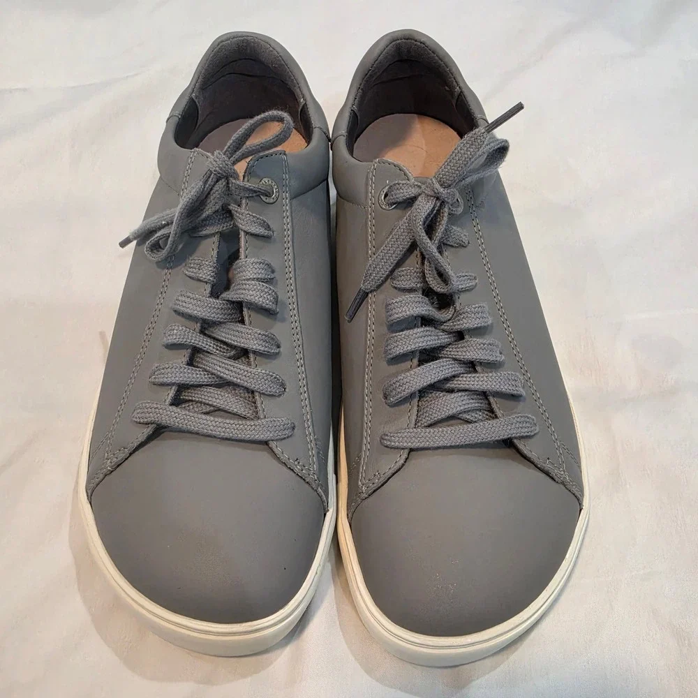 Birkenstock Bend Low Sneakers Mens Grey Leather Excellent Cork Midsole